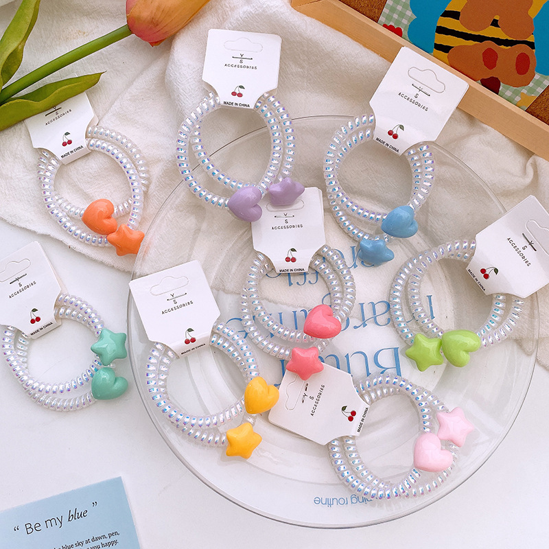 日韩彩色串珠项链童趣卡通可爱儿童蝴蝶爱心锁骨链多巴胺少女饰品详情2