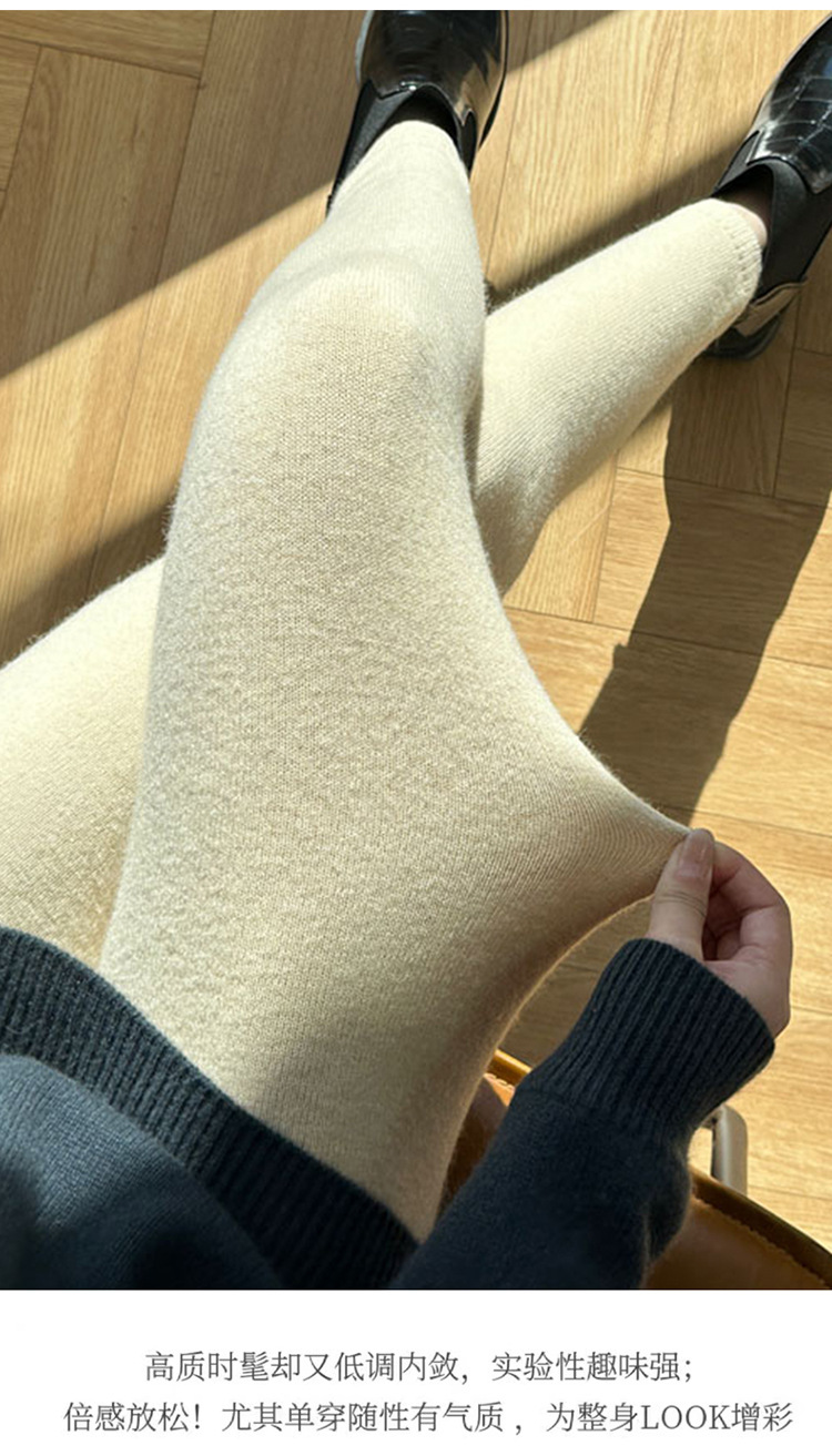 净面针织魔术打底裤女高腰提臀修身弹力保暖羊毛弹力裤紧身小脚裤详情13
