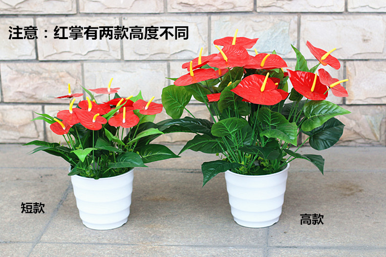 批发绿植红掌假花客厅装饰绿色植物落地塑料假花摆设盆栽绢花盆景详情34