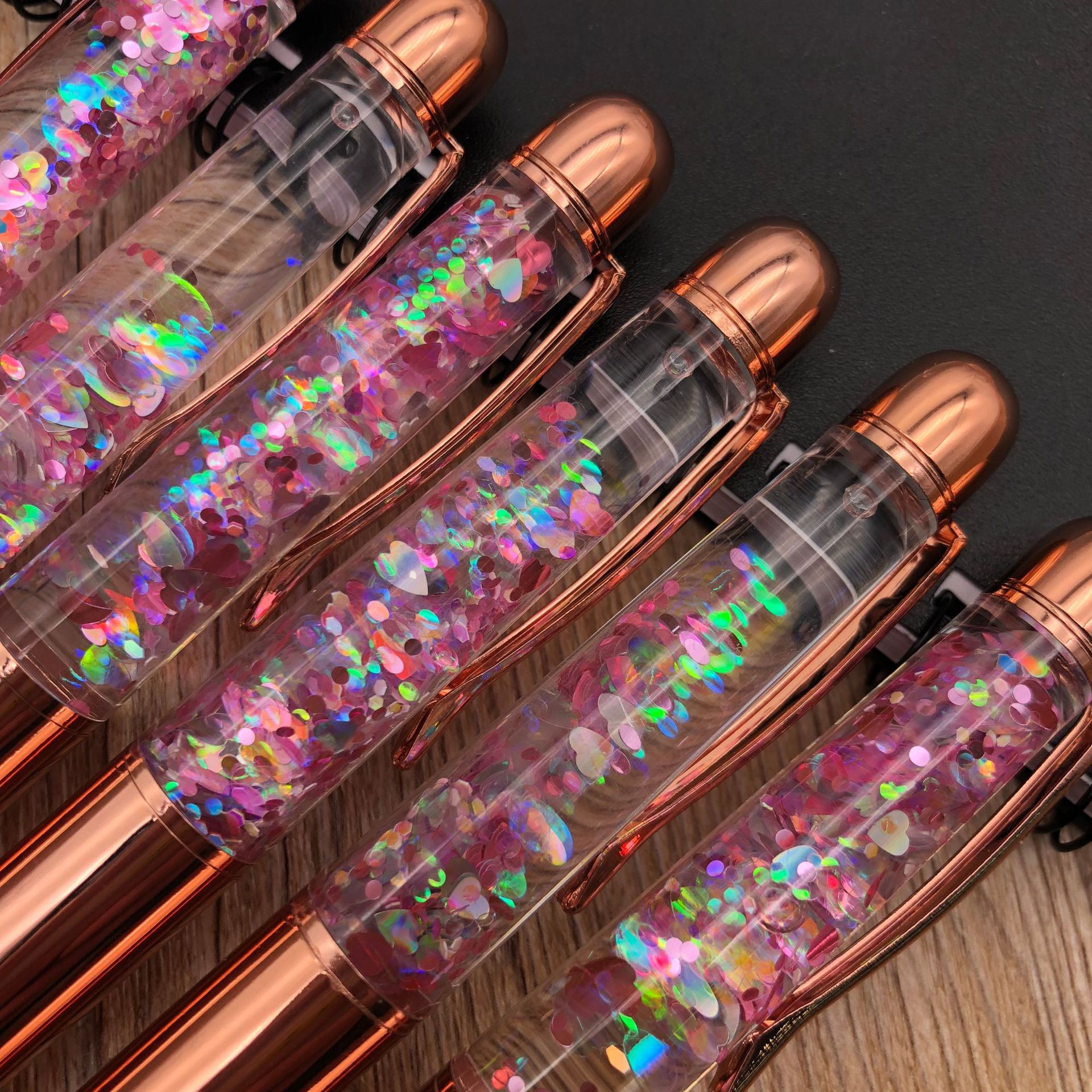 2024 New stationery: Large, plump rose gold ink pen, sand pen, gold chalk, metal ballpoint pen pic 13