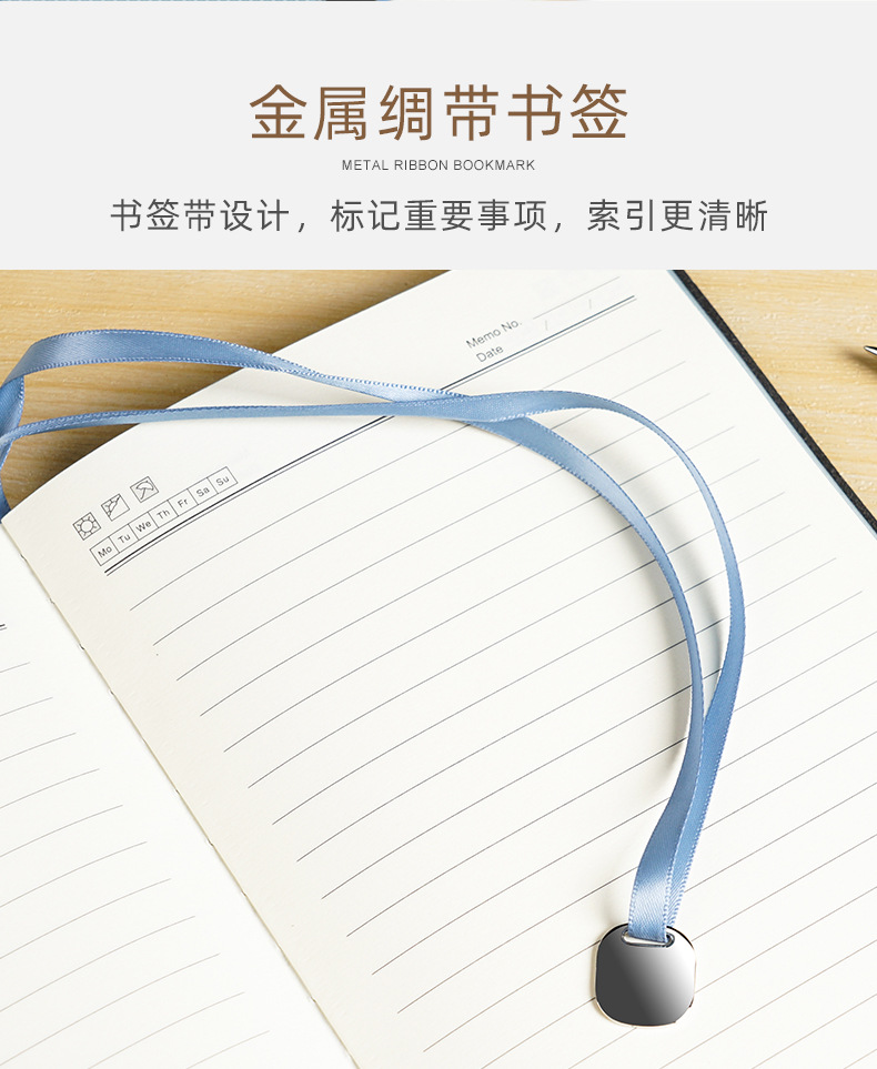 Soft leather sheepskin business high-end diary, thickened notebook gift box set, customized logo printing pic 10