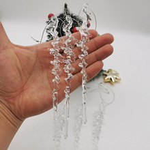 圣诞树挂件节日装饰品新款瀑布雪花透明五角星树枝冰凌套装挂饰详情11