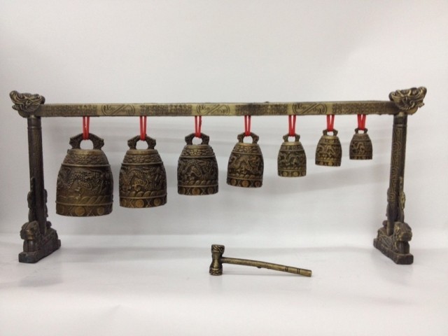 Handicrafts, antique-style Musical Instruments, chime bells, retro bronze wares, percussion instruments, single-layer chime bells, double-layer chime bells pic 1