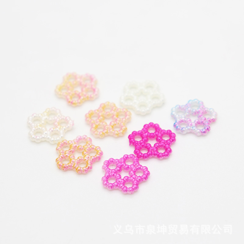 Factory direct sales of colorful ABS imitation pearl, irregular-shaped loose beads, cream resin, phone cases, hair clips, diy accessories pic 5