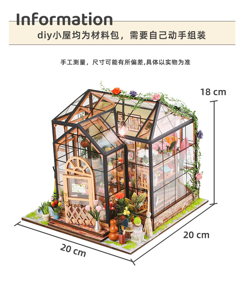 批发diy小屋手工制作微缩房子珍妮花房拼装模型玩具摆件圣诞礼物详情18