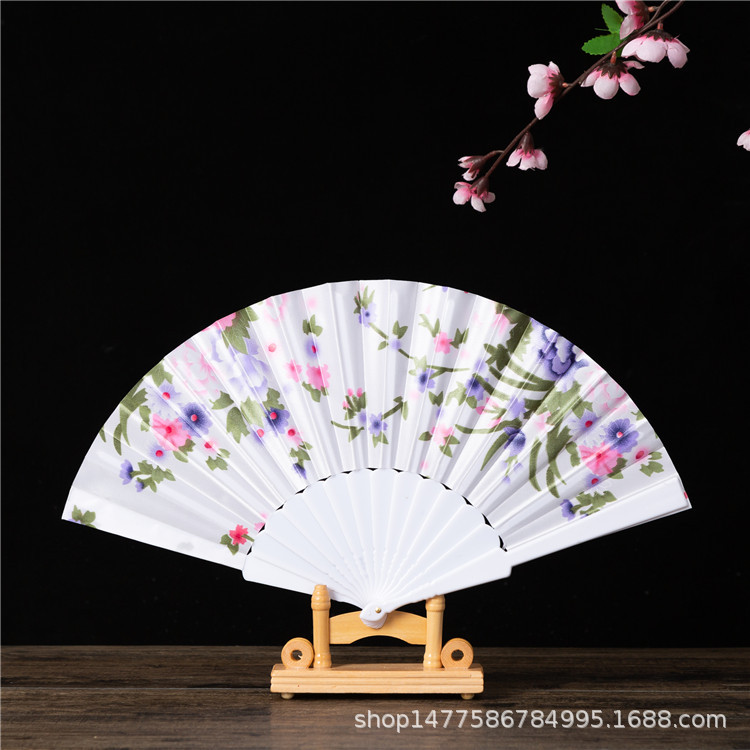中国风龙骨扇舞蹈扇婚礼扇西班牙扇子女士扇 折扇广告扇子绸布扇详情9