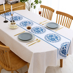 Cross-border delivery of European-style waterproof tablecloths, heat-resistant, oil-resistant, no-wash tablecloths, household tablecloths, rectangular coffee table tablecloths pic 5