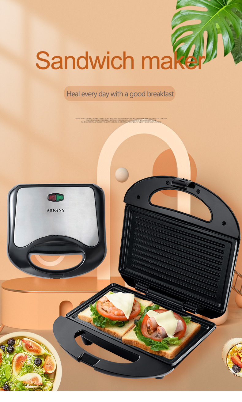 SOKANY105 Home Luxury Sandwich Maker, breakfast maker, toaster, Toast Breakfast Maker, three-legged Panini pic 2