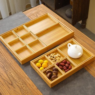 直角茶具竹制托盘实木带提手现代中式小茶盘木质托盘家用酒店茶盘详情7