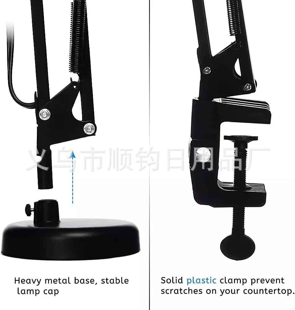 Retro and simple folding desk lamp, led eye-protecting study, Nordic ironwork study desk lamp, reading work lamp pic 3