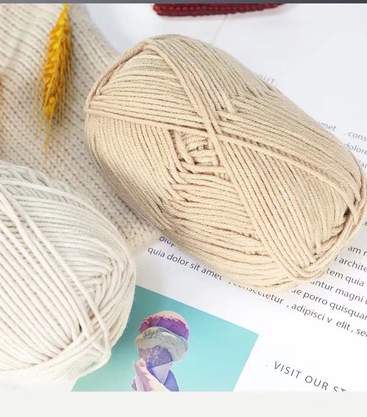 4-strand milk cotton wool yarn, 4-strand Yimian Baobao milk cotton medium and fine wool yarn, diy material package wool wholesale pic 4