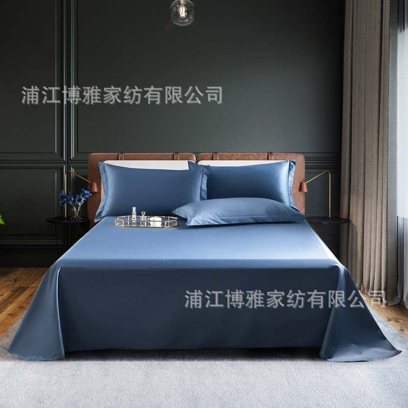 Wholesale of Boya Light Luxury Hotel Style 2022 New Class A 100-strand long-staple cotton high-end single bed sheets without fluorescent agents pic 3