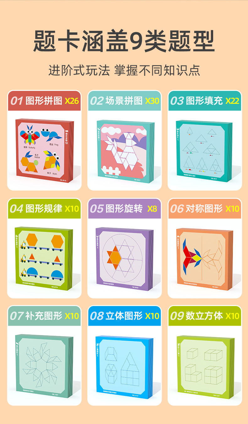 儿童木制磁性创意七巧板拼图玩具画板百变几何积木拼装益智拼图详情11