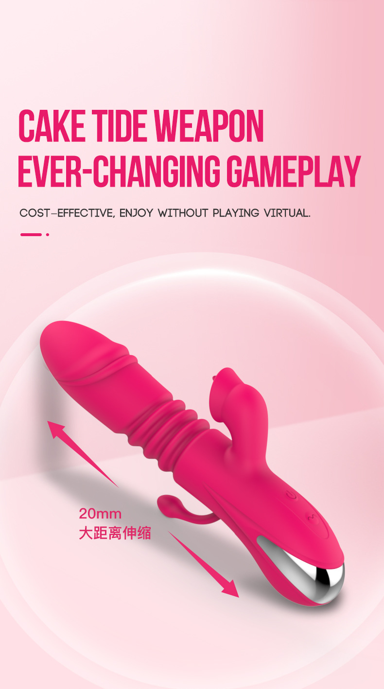 新款女用自慰舌舔振动棒硅胶充电加温伸缩棒成人情趣用品外贸详情5