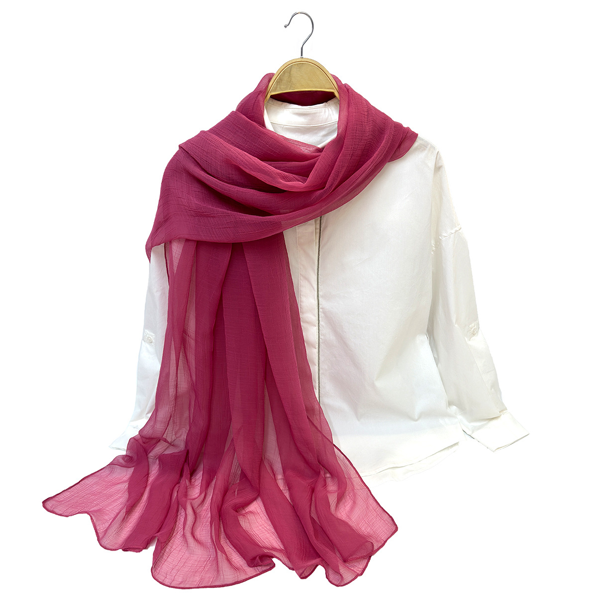 新款欧美出口纯色夏季防晒丝巾沙滩巾披肩 工厂批发定 制详情9