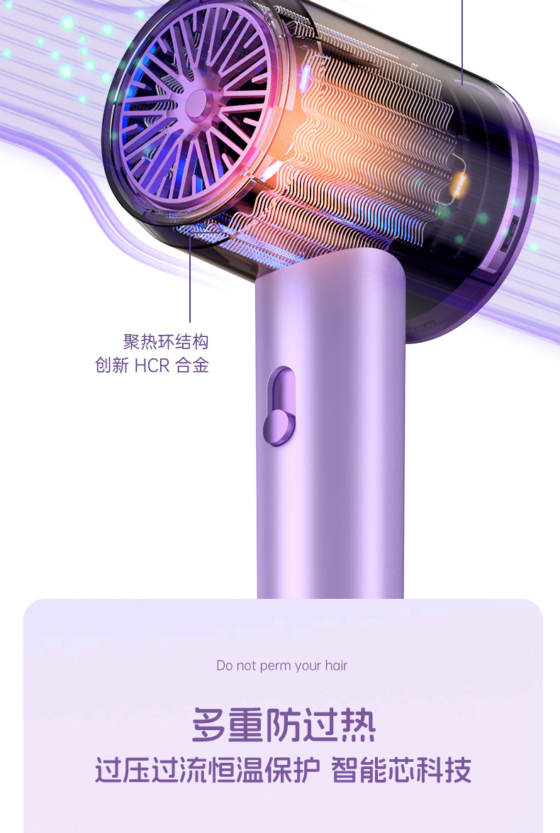 2024新款学生宿舍恒温小功率吹风机300W500W不伤发吹风筒批发跨境详情18