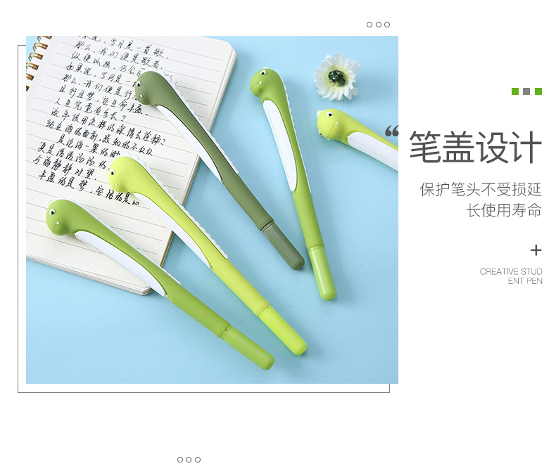 Nueva llegada zhongfan ZF2062 creativo animal pluma neutral dibujos animados dinosaurio styling pluma estudiante papelería firma pluma al por mayor pic 9