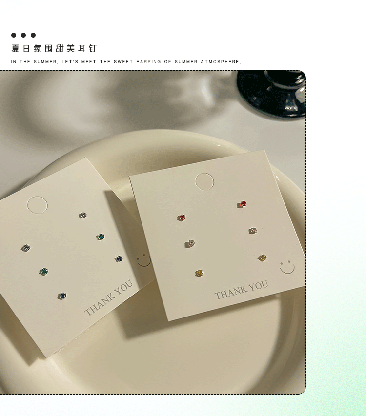 Silver needle zircon stud earrings for women, simple inlaid with water diamonds, super sparkling ear bone stud, moisture-nourishing ear holes, no need to remove earrings for sleeping, wholesale pic 7