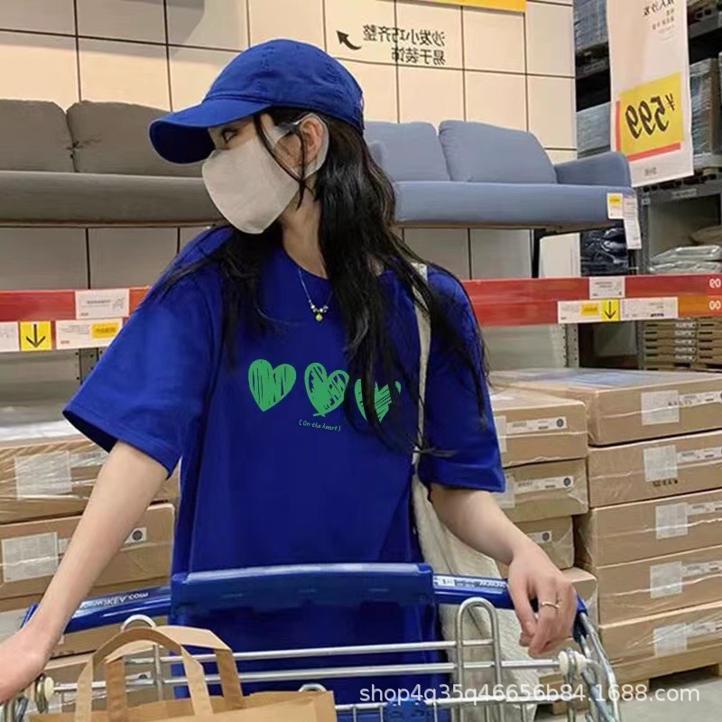 跨境外贸夏季新款韩版女装短袖t恤女式宽松大码印花t上衣地摊批发详情28