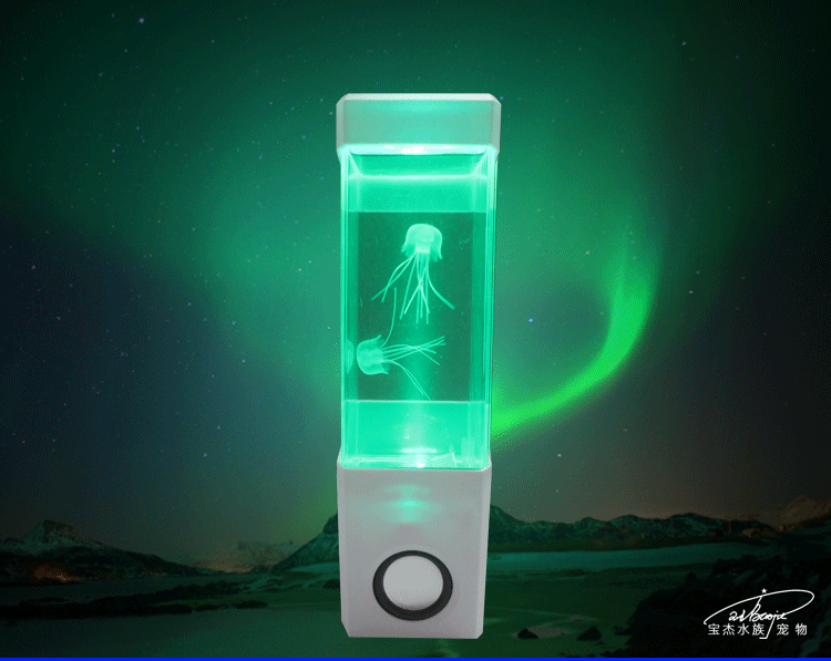 Creative acrylic fish tank aquarium, small led jellyfish light, colorful mini desktop aquarium, technology gift pic 13