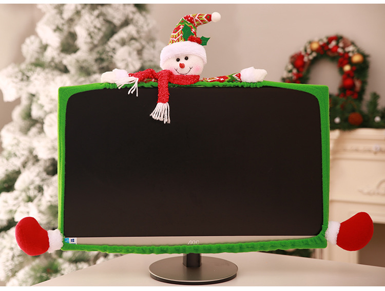 外贸爆款圣诞节装饰用品 立体卡通电脑套 无纺布电脑装扮详情6