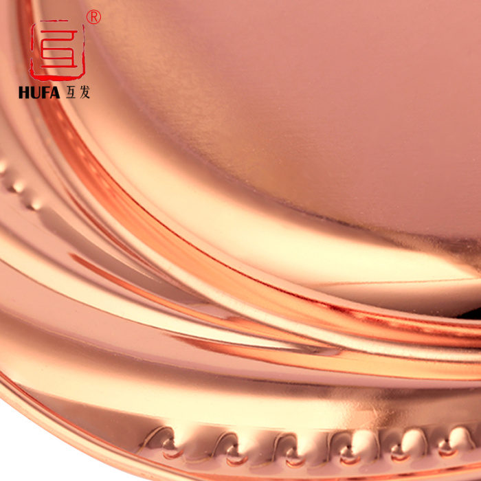 Mutual rose gold pearl plate, stainless steel red copper plate, craft plate, hookah plate, stainless steel plate pic 6