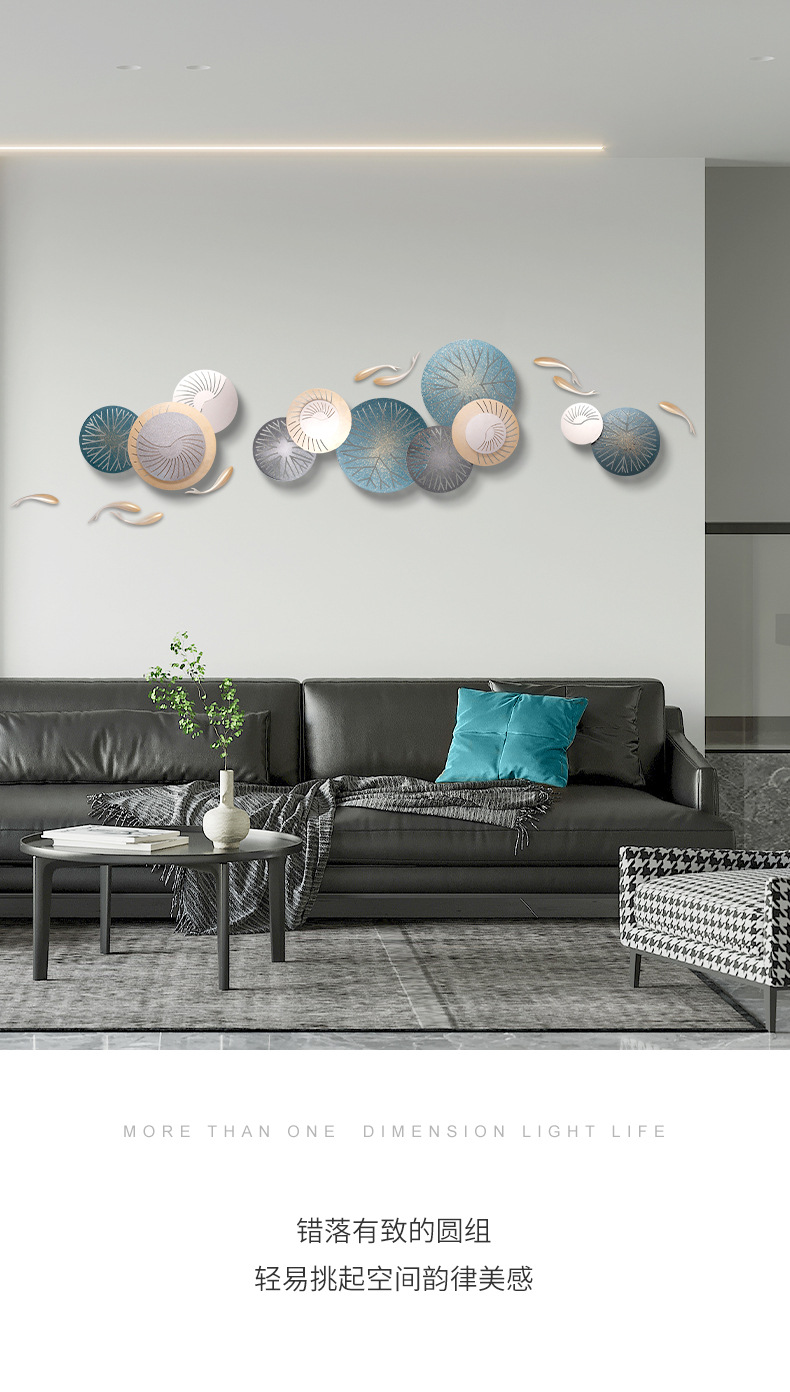 Fuciao decoración moderna y simple sala de estar tv sofá fondo decoración de pared tridimensionales luz de lujo en el pasillo de entrada basalto pic 5