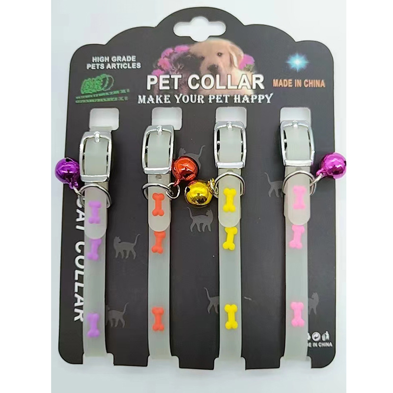 2022 nuevo collar de silicona fluorescente para gatos cachorros collar luminoso para perros cadena de gato luminoso pic 3