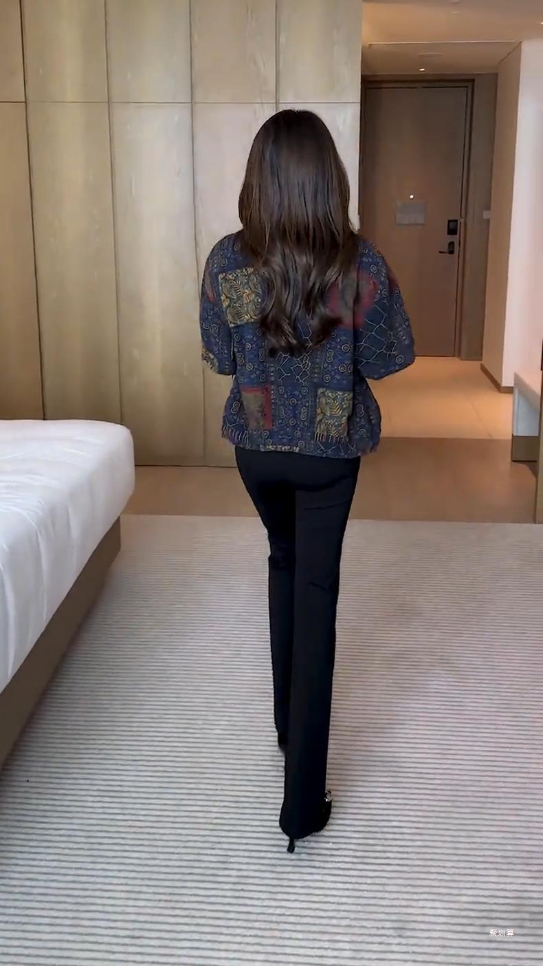 时尚休闲短外套女士春秋新款百搭长袖衬衫宽松时髦中老年开衫上衣详情7