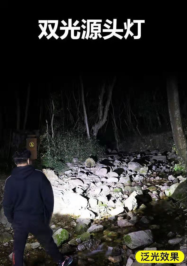 New cross-border XPE+COB dual-source strong headlight, USB charging fishing light, outdoor head-mounted mini headlight pic 3