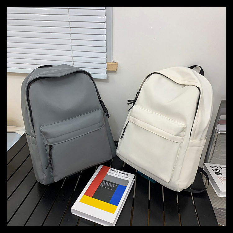 无印黑色书包男大学生 ins风日系简约男生背包初中高中生双肩包女详情11