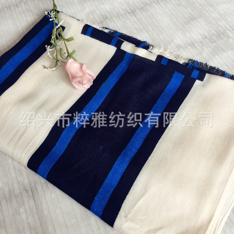 Cotton printed beach scarf, summer striped printed sarong, autumn and winter warm decorative scarf, long cotton scarf for men and women pic 3