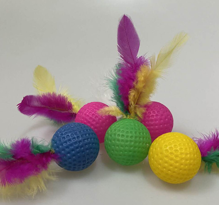 Colorful golf badminton balls, 3.8cm cat-teasing balls, cat sounding toys, pet supplies pic 4