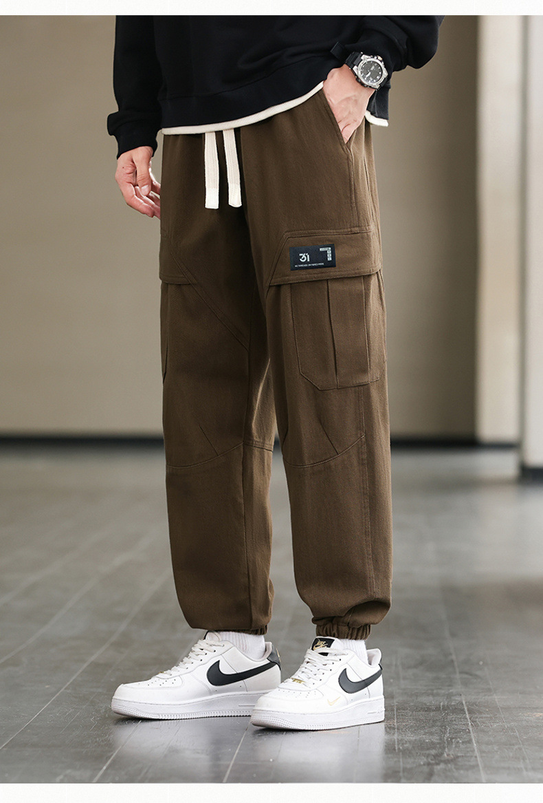 Pantalones de carga hombres 2023 nuevo otoño marca de moda juvenil holgada versátil pies de túnica para hombres tamaño grande pantalones casuales para hombres pic 40