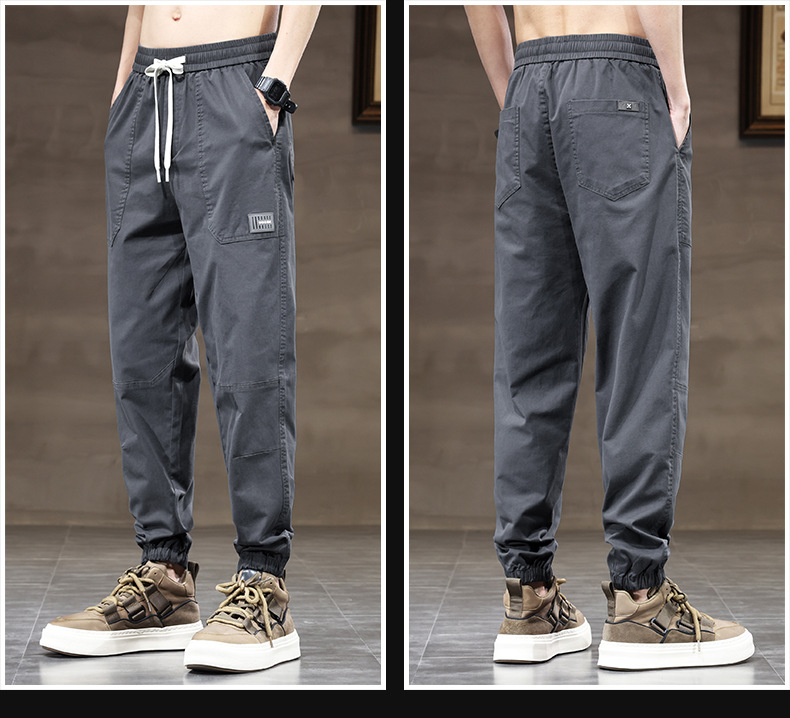2024时尚薄款工装裤男多兜束脚长裤潮牌宽松百搭男生哈伦裤子男生详情19
