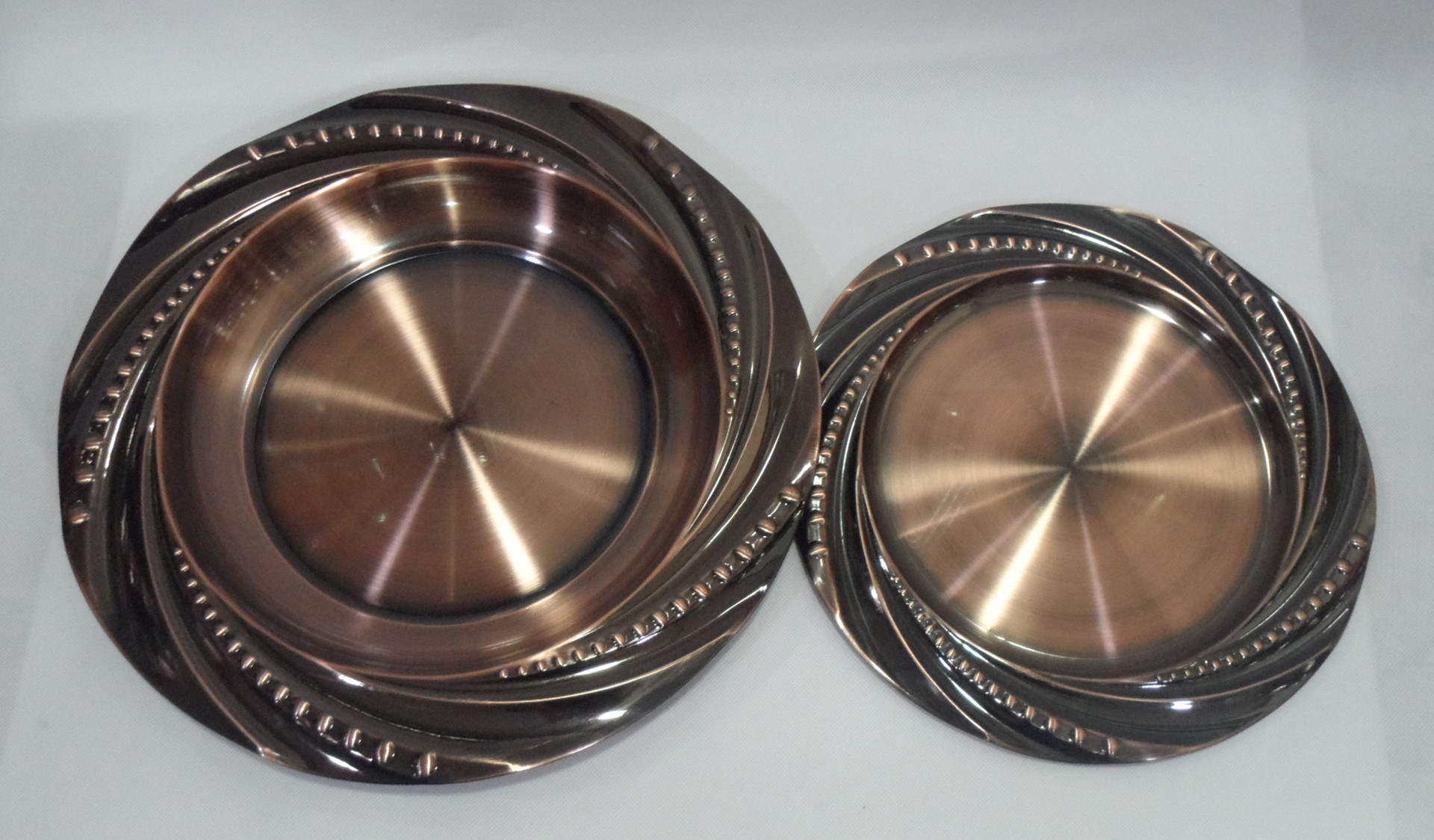 Stainless steel European-style pearl plate, stainless steel round plate with magnetic fruit plate, electroplating process, dazzling home and hotel pic 4