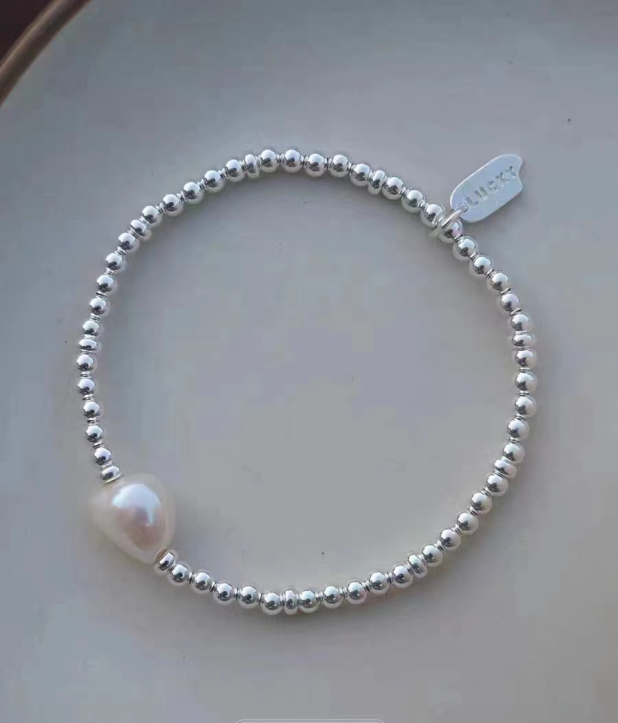 巴洛克925银高质感异形强光珍珠圆珠手链LUCK小众详情10