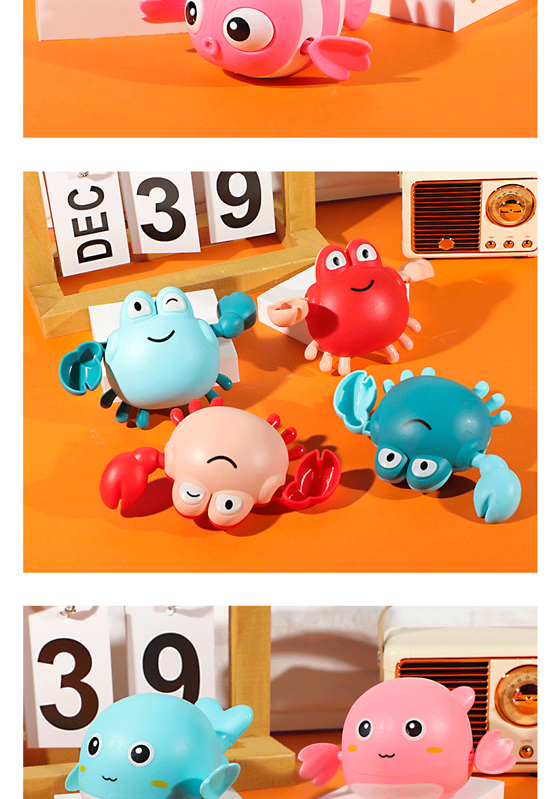 地摊批发游泳小乌龟婴幼儿洗澡戏水玩具宝宝沐浴室上链发条小鸭子详情14
