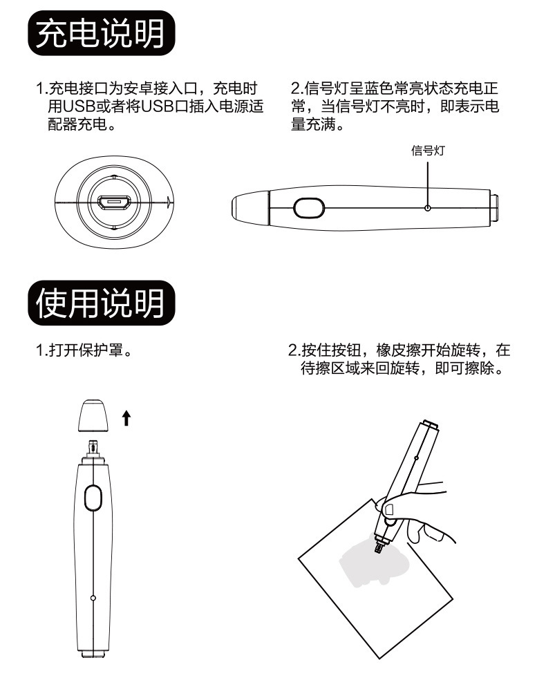 Cross-border creative electric eraser, charging high-gloss eraser, student clean, art painting, electric automatic eraser pic 33