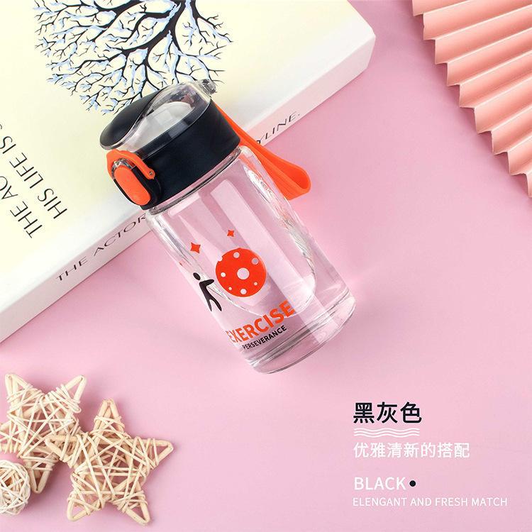 缤客320ml卡通运动弹跳玻璃杯锁扣弹盖便携随手拎高硼硅水杯详情7