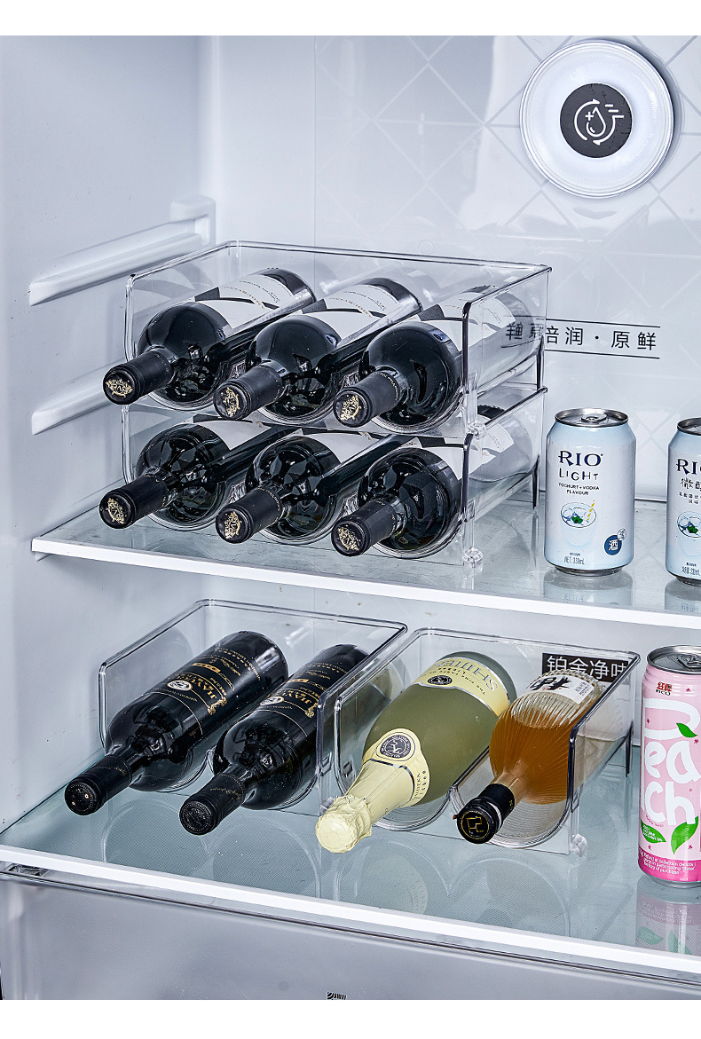 Freely stackable PET thickened multi-functional wine rack, various specifications of high-transparency material storage rack and shelving rack pic 10