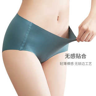 Seamless underwear for women, ice silk and mulberry silk antibacterial women, summer sports one-piece triangle pants for export wholesale pic 5