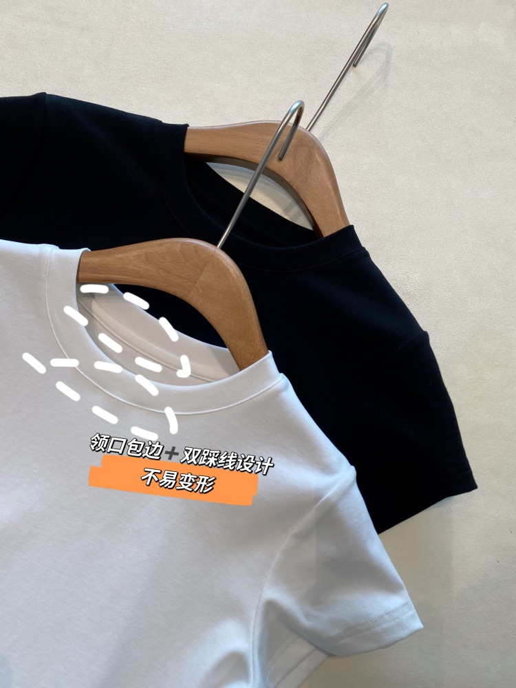 A13512甜美少女感 设计感下摆蕾丝花边拼接显瘦短袖T恤女春夏新详情3