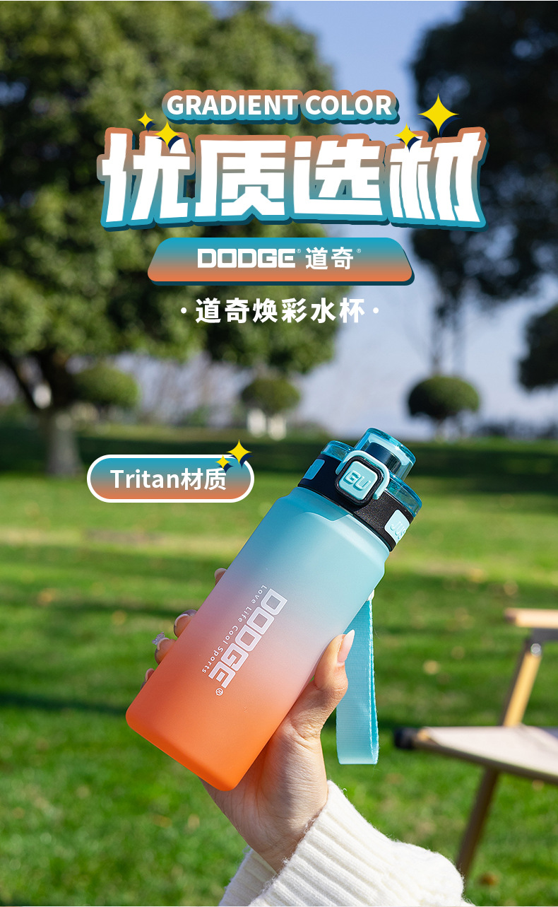 High-appeartion-level female fitness sports plastic cup, large-capacity portable frosted straw cup, student drinking water space cup pic 4