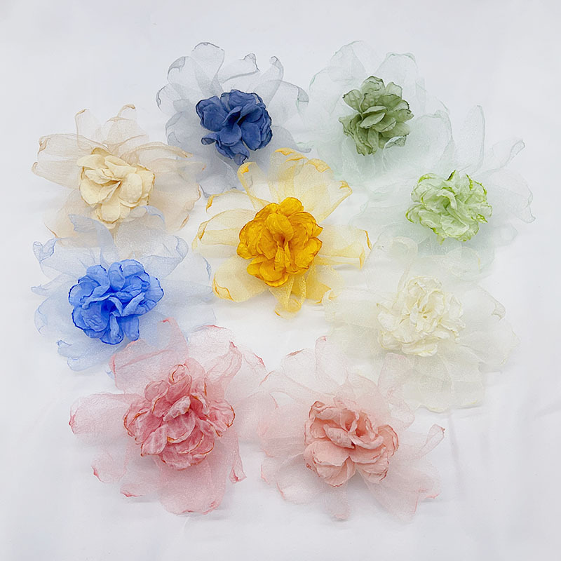 定单专属链接布艺烧边手工花朵配件欧根纱胸花鞋帽花服装花朵辅料详情1