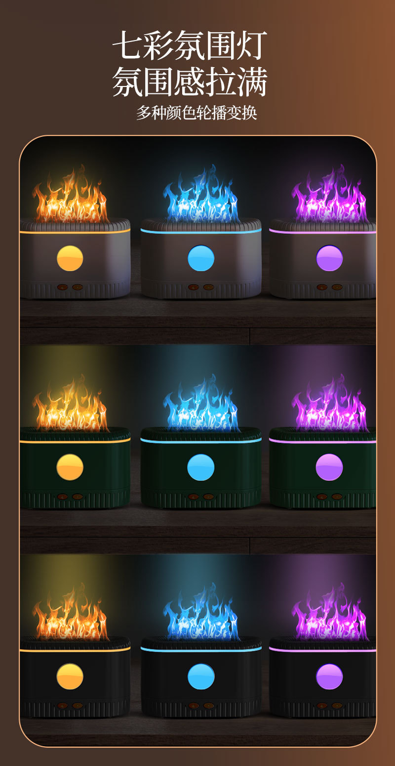 2023 New Model Flame Aroma Diffuser, Small Office desktop Simulation Flame Diffuser, usb Humidifying Atomizer pic 9