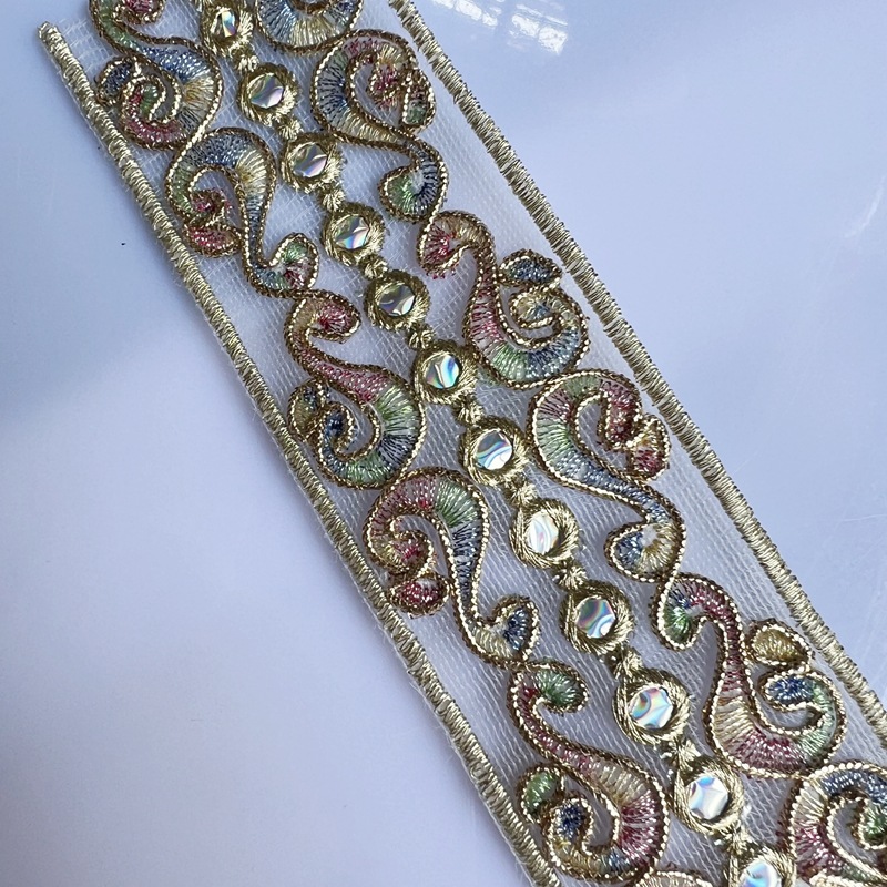 In stock: mesh, sequin, embroidery, lace, gold thread, bone lace, webbing, curtains, wedding lace, clothing accessories pic 25