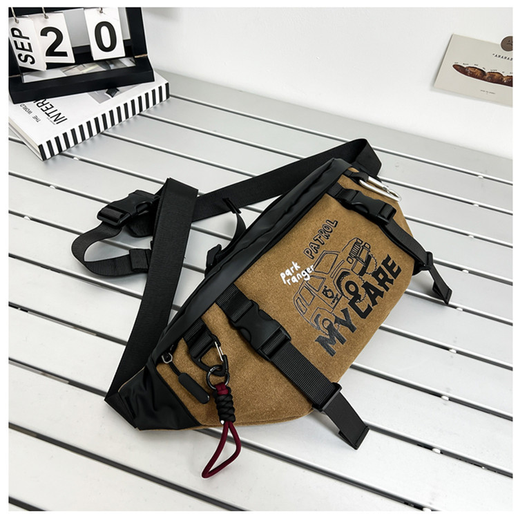 骑行包男士健身休闲斜挎胸包时尚潮流户外旅行小物袋机能便携腰包详情20