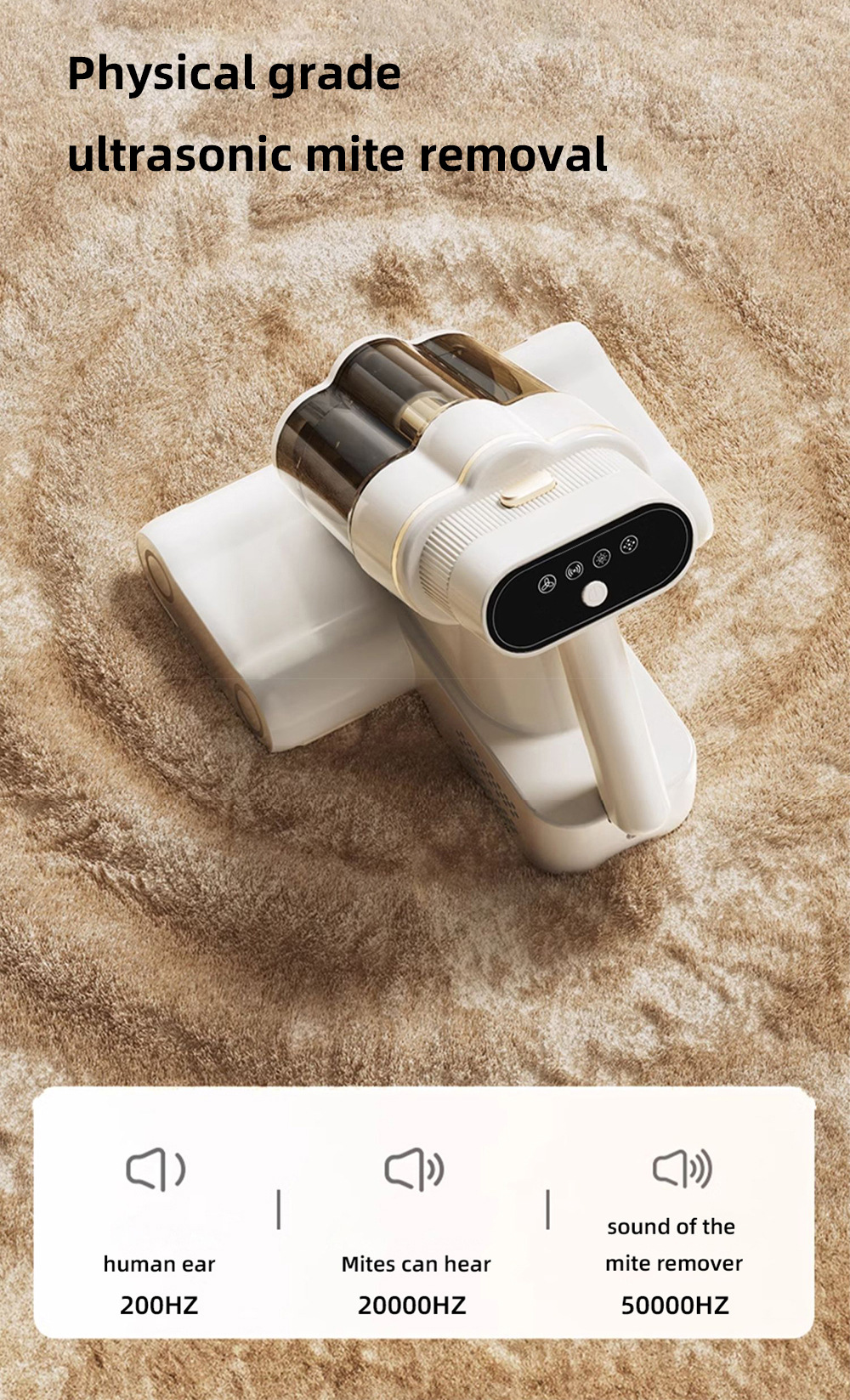 Double roller brush mite remover, a mite removal wonder, a large household vacuum cleaner for bed removal, ultrasonic and ultraviolet sterilization power purification pic 14