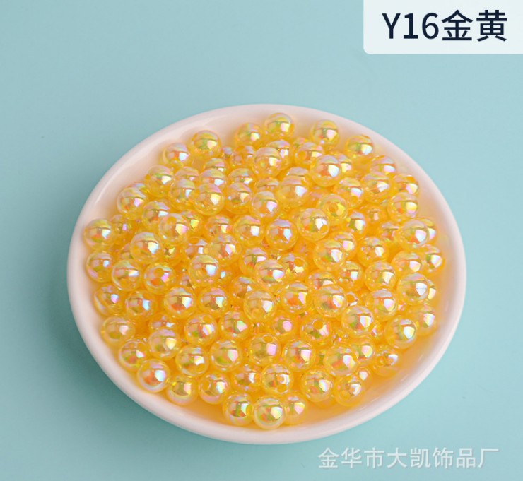 New macaron-colored camellia beads perforated solid rose loose beads diy beading material resin accessories pic 37